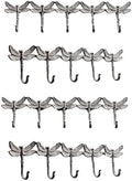 SPI Home 64006 Dragonfly Quintet Distressed Bronze Tone 22 x 5.5 Inch Cast Iron Hanging Wall Coat Key Holder Hook Set of 4 by SPI+Home