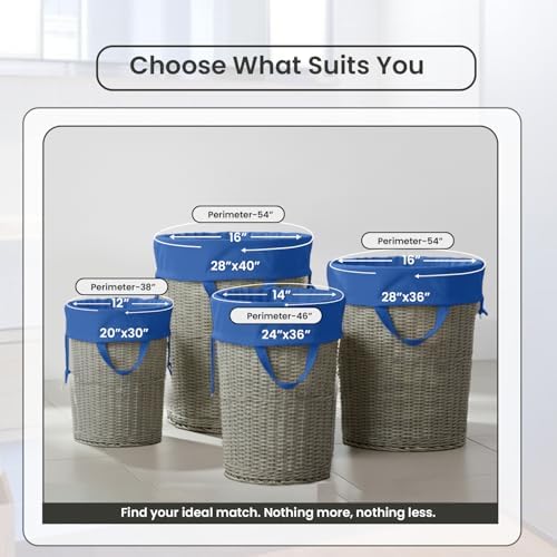 LFH Home Large Premium Cotton Rich Canvas Laundry Bag with Drawstring and Handles Heavy Duty, Multi-Use, and Washable for Home, Travel, College or Storage 28x36 (Pack of 6)-Sky Blue - Image 2