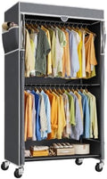 Raybee Clothes Rack with Cover, Rolling Portable Closet with Wheels, 308LBS by Raybee