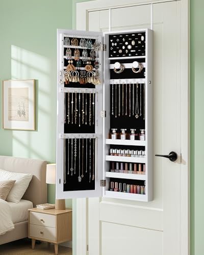 Nicetree Hanging Jewelry Cabinet, Jewelry Organizers and Storage, White - Image 4