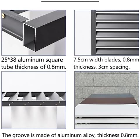 Outdoor Air Conditioner Cover Aluminum, All Weather Protective Cover, Trash Can Enclosure Freestanding Privacy Screen Fence Panels AC Unit Cover Flower Stand Condenser Pool Equipment Enclosure ( Color - Image 3