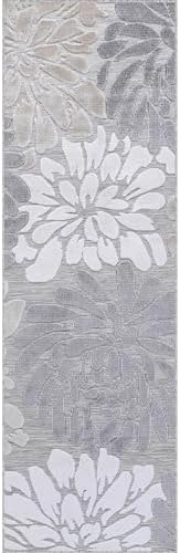 Luul Home Floral Indoor Outdoor Runner Rugs 2x7 Entryway Rug, Kitchen, Hallway Rug Washable Stain Resistant Outside Carpet Beige 2 x 7 - Image 2