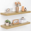 Acovy 36 Inch Floating Shelves, 12" Deep Floating Shelf Wall Mounted, 36" Wall Shelves, Rustic Deep Bookshelf, Extra Deeper & Thicker Display Shelves for Bedroom, Living Room, Oak, Set of 2 by Acovy