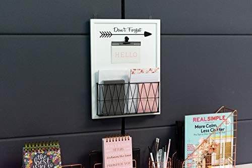 BLU MONACO | Wall Mail Organizer for Home in Rustic White Wood | Wall Mounted Document Holder with Metal Basket | Office Mailbox Wall Mount and Outgoing Mail Holder - Image 2