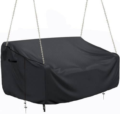Porch Swing Cover Waterproof Outdoor Hanging Swing Cover Tear resistant All WeatherProof Patio Furniture Covers (Black, 85x45x(32-24)inch) (85x45x(32-24)inch) by Unknown