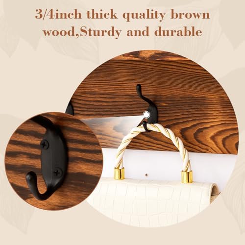 Geelin 35 Inch Wall Shelf with Hooks and Shelf Organizer Wall Mount Coat Rack with 6 Hooks for Hanging for Entryway, Hallway, Bathroom, Living Room, Bedroom - Image 6