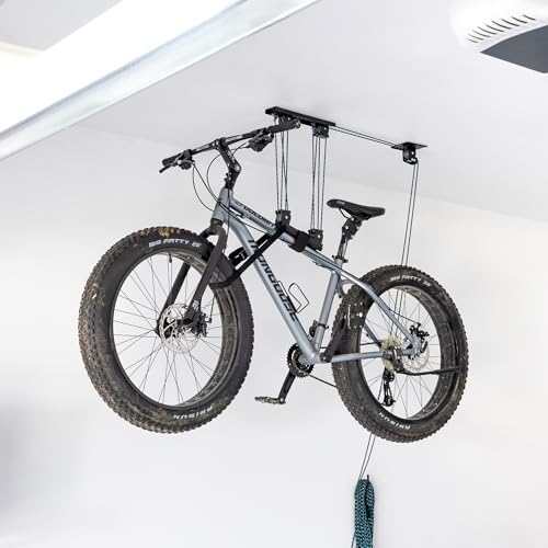 StoreYourBoard Bike Hoist for Garage Ceiling, Pulley Lift System, No Slip by StoreYourBoard