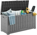 EAST OAK Outdoor Storage Box, 60 Gallon Deck Box Indoor and Outdoor Use, Waterproof Resin Storage Bin for Patio Cushions, Gardening Tools, Lockable, UV Resistant, Grey by EASTOAK
