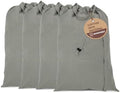LFH Home Cotton Rich Large Laundry Bag with Handle, Heavy Duty Drawstring Closure Washable Laundry Bags, School Travel, Home, Hotel, College Dorm, Organizer Sack, Toys Clothes 20x30 (Pack of 4)-Grey by LFHHomePrivateLimited