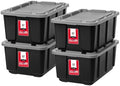 IRIS USA 4-Pack 27 Gal Heavy Duty Storage Tote Bins with Lids, Gray by IRISUSA