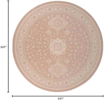 Rugs.com - Outdoor Aztec Rug – 13 Ft Round Pink Indoor/Outdoor Rug – Durable for Patios, Decks, and Porches - Image 2