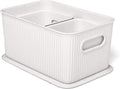 Tatay 7010901 Multipurpose Organizer Basket Set with Lid, 3X White, Medium by TATAY