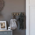 Merrick Lane Enid Hanging Storage Rack - Weathered Pine Wood - 24 Inch Wide - 5 Hanging Hooks - Wall Mounting Hardware Included by MerrickLane