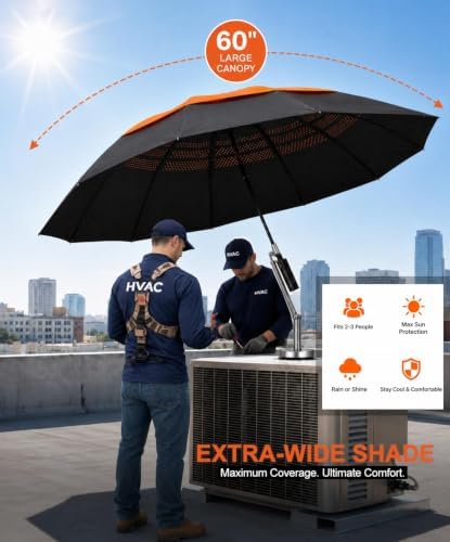 Hvac Umbrella with Magnetic Base & Clamp, Outdoor Work Umbrella - Image 4
