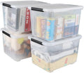 Wekioger 50 Quart Latching Box, 4 Packs Plastic Lidded Storage Bin by Wekioger