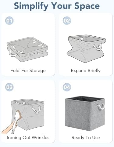13x15x13 Inch Large Storage Bins with Cotton Rope Handles 6-Pack - Image 6