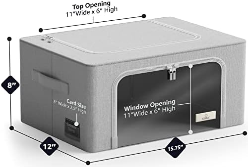 Sorbus Clothes Storage Bins, Clear Window & Handles (6 Pack, Gray) - Image 3