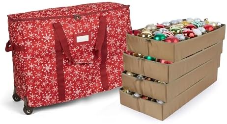 Covermates Rolling Adjustable Ornament Storage Bag, 25.5"W x 13"D x 18.5"H by Covermates