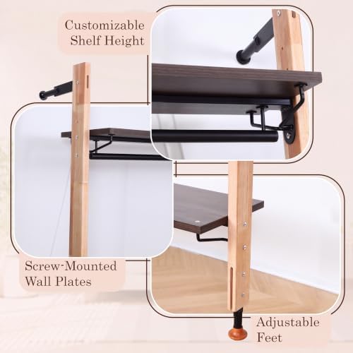Wall Mounted Closet Organizer, Industrial Pipe Clothing Rack 83" x 50" - Image 4
