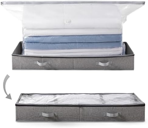 TAILI Under Bed Vacuum Storage Bags for Comforters and Blankets, Save 80% Space, Large Capacity Foldable Under Bed Storage Box for Quilts Pillow Blankets Linen, 41" x 17.7" x 6", Jumbo Vacuum Seal by TAILI