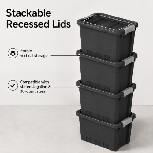 7.5 Gallon Stackable Storage Totes with Latch Lids,6 Pack - Image 7