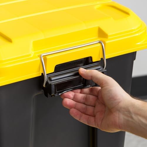 IRIS USA 4-Pack 21 Gal Heavy Duty Lockable Storage Totes, Black/Yellow - Image 7