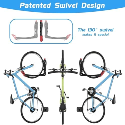 WALMANN BIKEPAL No Lifting Wall Mounted Swivel Bike Rack, Bike Wall Hanger - Image 4
