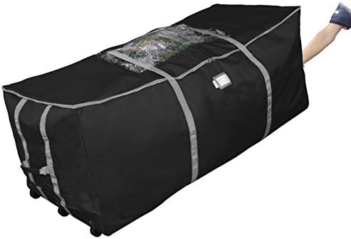 ProPik Rolling Christmas Tree Storage Bag, Fits Up to 9 Foot Tall Disassembled Trees, 25" X 25" X 60", Extra Large Heavy Duty Xmas Container with Wheels, Handles and Straps (Black) - Image 6