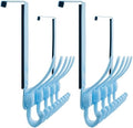 Dseap Over Door Hook 2.0 - Upgraded Version - Simple-Assembly, Strong, Heavy-Duty Stainless Steel 5-Tri-Hook Over The Door Hanger Rack, SimpleStrong Series, Blue, Pack of 2 by Dseap