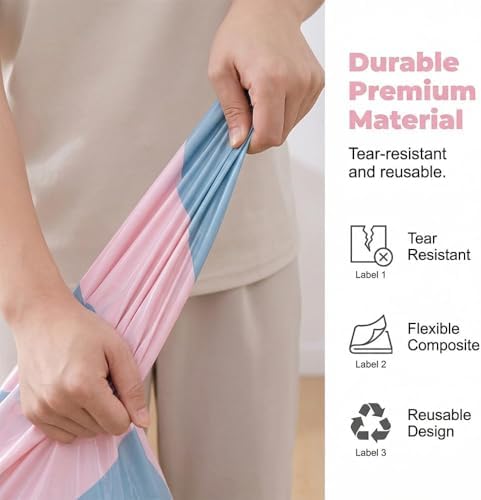 2026 Upgrade No‑pump Vacuum Storage Bags, Premium Extra Large Capacity Storage Compression Bags, Reusable Heavy Duty Storage Organize for Clothes Comforters Blankets Travel & Home (Large * 5 Sets) - Image 5