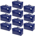 VENO 10 Pack Extra Large Heavy Duty Moving Bags with Wide Opening & Reinforced Handles, Reusable Storage Tote Bags with Strong Zippers for Clothes, College Dorm Essentials & Moving Supplies by Veno