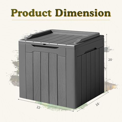 Devoko 31 Gallon Waterproof Outdoor Storage Box Resin Deck Box Lockable and UV Resistant for Patio Furniture,Garden Tools (Grey) - Image 6