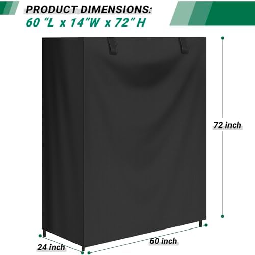 Storage Shelf Cover Waterproof Wire Rack Cover with Zipper 60"Lx24"Wx72"H - Image 3