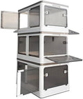 Stackable Storage Bins with Doors - 3 Tier 80Qt Each Plastic Collapsible Storage Bins with Wheels, Foldable Storage Cabinet for Closet Organizers(60 Gal/240 Qt) by HomeStorageAssistant