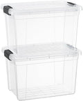 Superio 8.7 Quart Clear Plastic Storage Boxes with Lids, Stackable Organizer Containers, BPA-Free Storage Bins for Home, Office, School & Dorm, 2 Pack by Superio