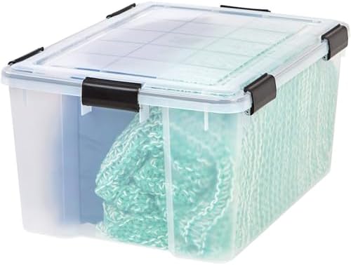 IRIS USA WeatherPro Storage Bins with Lids, 63 Qt, Clear, 4 Pack - Image 4