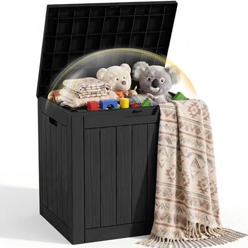 EFU Outdoor Storage Box 40 Gallon Deck Box, Waterproof Resin, Black by EFU