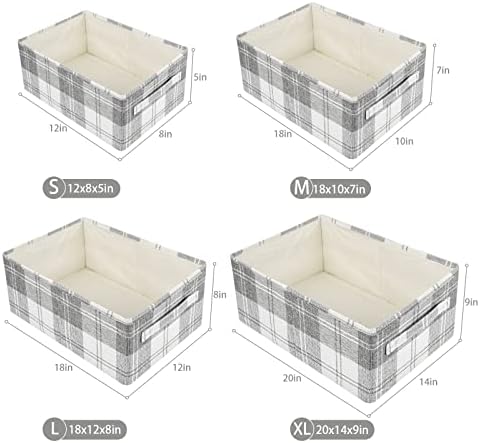 ANMINY Fabric Storage Bins Baskets, 20 x 14 Inch 4 Pack, Washable, Foldable - Image 3