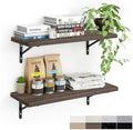 Kaboon 27 inch Long 10 inch Deep Floating Shelves for Wall Set of 2, Large Open Shelves Wall Mounted, Space Saving Home and Commercial Use, Eucalyptus by Kaboon