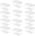Vtopmart 12 Pack Clear Stackable Storage Bins with Lids and Handles, Medium by Vtopmart