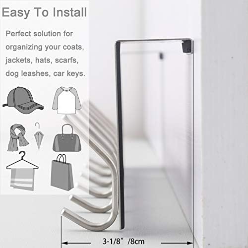 WEBI Over The Door Hooks Door Hanger:Over The Door Towel Rack with 6 Hooks for Hanging,Door Coat Hanger Towel Hanger Over Door Coat Rack for Towels,Clothes,Silver,2 Packs - Image 5