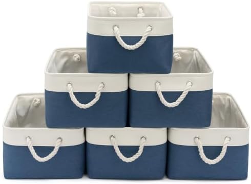 15.7x11.8x8.26 Inch Fabric Large Storage Bins with Handles 6 Pack by VQRTEXAStorageBasket