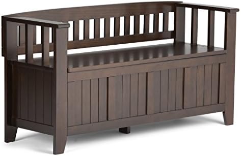 SIMPLIHOME Acadian 2-Seater Storage Bench and Cabinet Set in Brunette Brown - Image 6