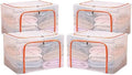 Steel Frame Storage Box Transparent Storage Box Quilt Storage Box Folding Wardrobe PVC or Nylon Fabric Extra Large Storage Bag (Orange Waterproof: 66L x 2Pcs + 80L x 2Pcs) by gFdiao14191311-22