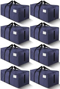 HOMESURE8 Pack 40 Gal Large Strong Moving Bags with Zippers & Carrying Handles - Water-Resistant - Heavy Duty Storage Tote for Space Saving, Fold Flat, Alternative to Moving Box (Blue) by HOMESURE