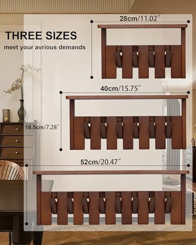 Wooden Coat Rack Wall Mount with Shelf, Heavy Duty Entryway Organizer with 8 Hooks,Coat Hooks Hanger for Coats, Hats, Bags & Towels, Walnut Wall Hanger for Hallway, Bedroom, Kitchen (8 Hooks) - Image 5