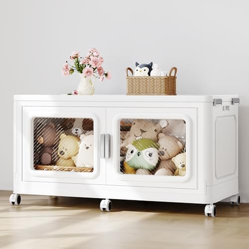 BROVIEW 55Gal Extra Large Storage Bins with Lid and Wheels, White, 1 Pack by BROVIEW-EnjoytheArtofLife