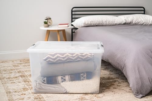 IRIS USA 132 Qt Stackable Storage Bins with Lids, Clear - Image 3