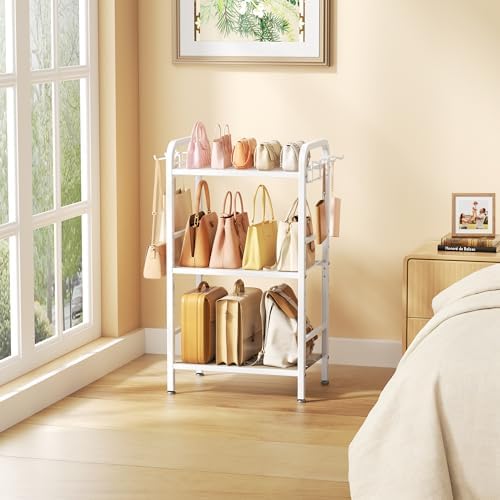 niffgaff 3-Tier Floor-Standing Purse Organizer, White - Image 2