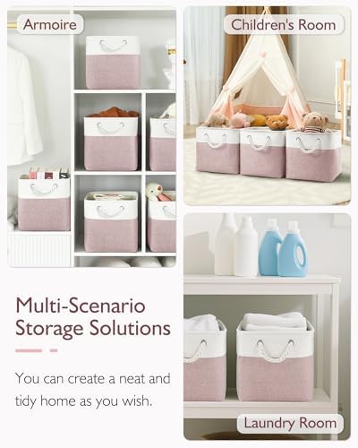 Patvingot 11-Inch Fabric Cube Storage Bins with Handles,6 Pack,Foldable - Image 5